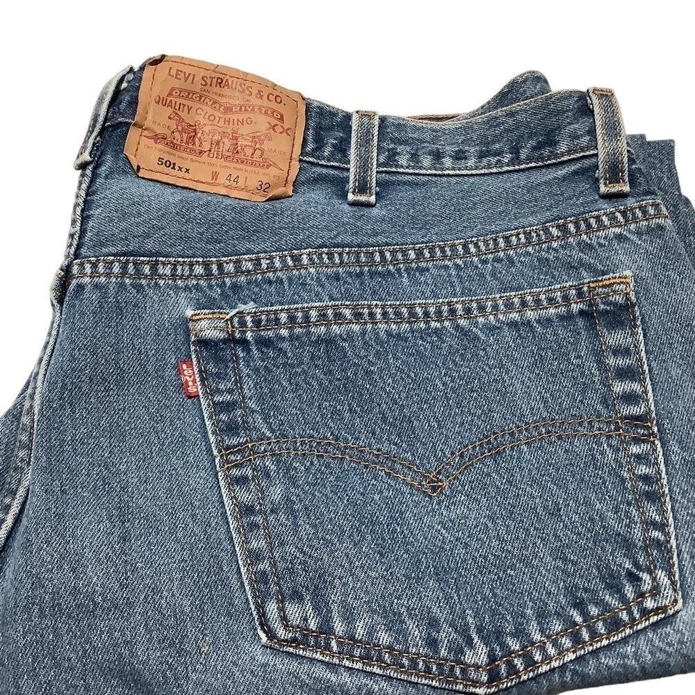 LEVIS Vintage 501xx Button Fly Straight‎ Leg Denim Jeans 44x32